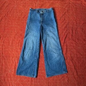 Vintage Maverick 70s High Waisted Wide Leg Jeans Blue Denim Pants